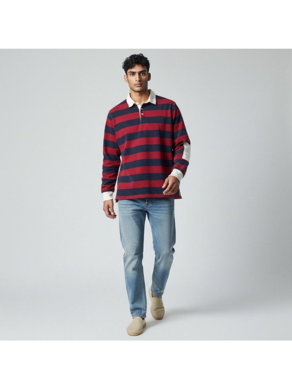 Brooks Brothers Mens Long Sleeve Rugby Shirt 4XLT Red Navy Striped Cotton With W